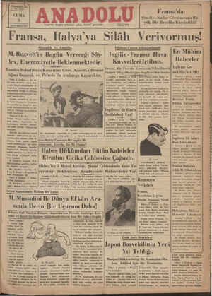 Anadolu Gazetesi 3 Ocak 1936 kapağı