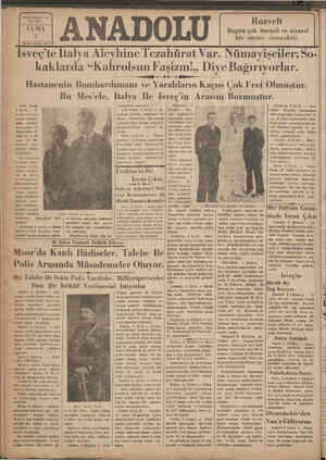    Yirmi beşinci yıl No, 641 CUMA 3 İkinci kânun 1930 |ANADOLU bir söylev Ruzvelt Bugün çok önemli ve siyasal verecektir....