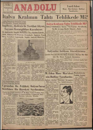 Anadolu Gazetesi 4 Ocak 1936 kapağı