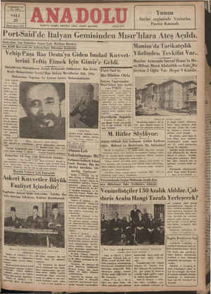    | l “Askeri Kuvvetler Büyük İ Yirmiboşinci Yal No. 6434 SALI 28 İkinei kânun 1936 İzmir'de hergün sabahları çıkar, siyasal