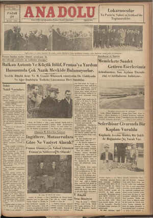    | Yirmibeşlnci Yıl No. 6484 PAZAR 29 MART 1936 Sağda,İzmir ve Aydın heyetleri bir arada, ortada Başbakan hattın kurdelâsını