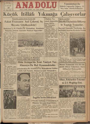    Yirmibeşinel Yıl Ne. 6507 SALI 28 Nisan 1936 Küçük lüllâfı Yıkmağa Çalışıyorlar Izmir'de hergün sabahları çıkar, siyasal
