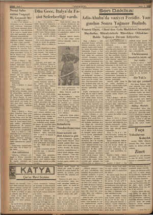    Necaşi Salta- nattan Vazgeçti Mi, Geçmedi Mi? —a e— — — Başı | inci sahifede — Jtalyanların ne de Fransa'nın Becri...