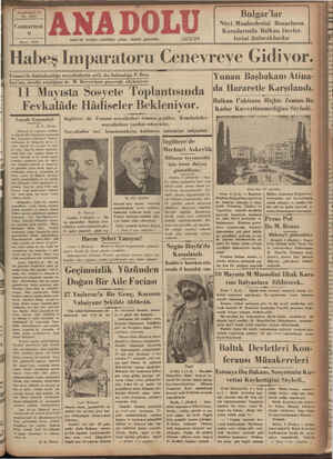  Yirmibeşinei Yıl No. 6607 Cumartesi 9 Mayıs 1936 izmir'de hergün sabahları çıkar, siyasal gazeledir. Telef on: 2776...