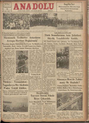    üt e& ek VRR SA Yirmibeşinci Y No. 6613 Cumartesi 16 Mayıs 1936 Ingiliz'ler Müstemlekeler Mes'elesi Için Alman'larla...