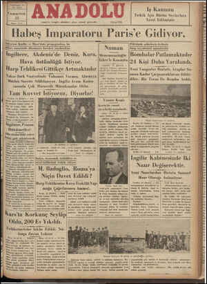    Yirmibeşinci Yıl No. 6619 Cumartesi ü Mayıs 1936 & S ı'iıyn'mu Kudüs ve M Habeş Im Izmir'de bergün sabahları çıkar, siyasal