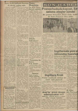  AM Sayfa 4 İzmir, tarihi hâdisenin heyecanı ile dün bir miting yaptı — Baştarafı 1 inci yüzde— Ondan sotra - gençlik na- mina