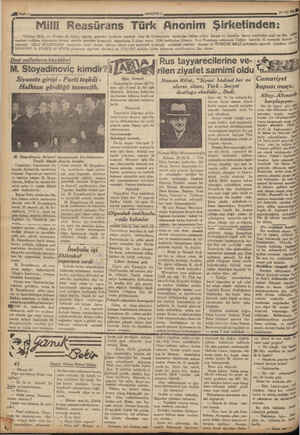    - l İM Sayfa 4 # 2 m sem — ra a | Milli Reasürans Türk Anonim Şirketinden: hlerin 3 ikinci teşrin 1936 2 kl Yeni Postahane