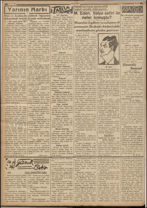  A ı 19/"/ 935 ANADOLU __—*—ı— Sayla; Yarının Harbı m“ d gyandi'nin faşlet meelisindeki izahatı merakla beklenmekte.. - Paris