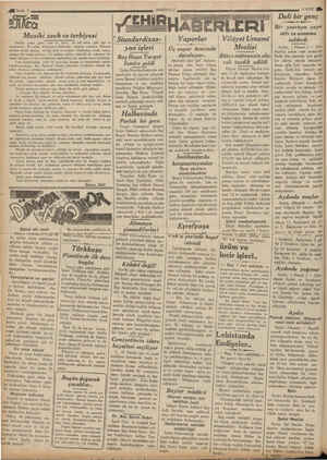    64/937 Bi» ANADOLU A Sayfa 2 Deli bir genç Sita EHRHAĞERLERİ ge Musiki zevk ve terbiyesi " Standardizas- Vapurlar Vilâyet