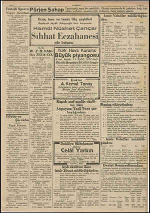  Sayfa B Fratelli Sperco Pjj riel'l Şahâ;— Vapur Acentası ROYAL NEERLANDAIS KUMPANYASI “HERMES, — vapüru 31-8 37 de gelip...