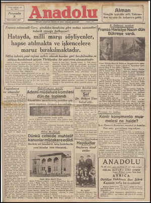  Yirmi yedinci yıl No. 73877 Perşembe 9 Kânunuevel 937 Hergün sabahları (İzmir) de çıkar, siyasal gazetedir ” Anadolu Alman