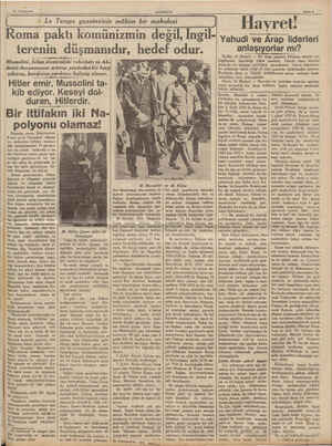    11 Kânunuevel P J ANADOLU 4 Le Temps gazetesinin mühim bir makalesi Roma paktı komünizmin değil, İngil- terenin düşmanıdır,