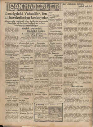    Danzigdeki Yahudiler, ten- kilhareketinden korkuyolar Almanyada yapılacak olan intihabat esnasında Danzigde bütün siyasi