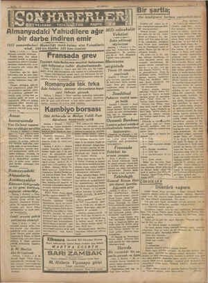    G Teşkrib Almanadaki Yahudilere bir darbe indiren emir 1933 senesindenberi Museviliğe sadık kalmış olan Yahudilerin ,...