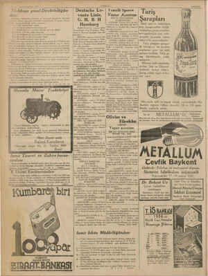    e ! Birinci Teşrin Cumartesi 1938 Türkkuşu genel Direktörlüğün- den: Türkkuşu teşkilâtında motorlu ve motorsuz tayyareler