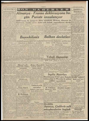  (ANAD DOLU) 6 Birincikânun Salı 1938 ! DIŞ POLİTİKA | İtalyanın dış p"lıtıkcsı M lerin aldı nih anlaşn onra hâdi. gt cereye n