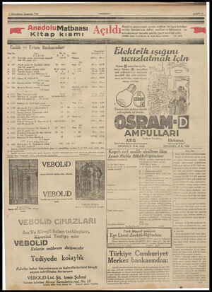  7 Birincikânun Çarşamba 1938 AnadoluMatbaası Kitap kısmı ÇZ Resmi ve gayrı resmi evrakı matbua ile taşra belediye l lve köy