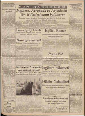  19 Temmuz 1939 ÇARŞAMBA DIŞ POLİTİKA | İ İtalyanın marnasız hareketi İtalya hükümeti, Fransaya tevdi ettiği resmi bir notada