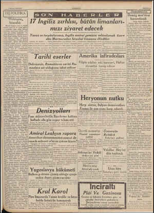  1 Ağustos 1939 SALI (ANADOLU) ——— |  DiŞ POLİTİKA | l : “Muhteşem,, bitarafiık Büyük harpten evvel ve büyük narpten sonra da