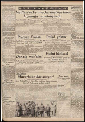  20 Ağustos 1939 PAZAR Fuar açılırken — Baştarafı 1 inci sahifede — Şaşmaz bir barometre hizımetini gö- recek, Türk kabiliyeti