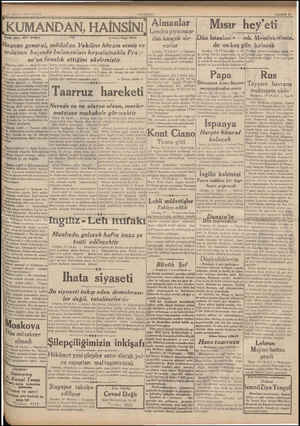  20 Ağustas 1929 PAZAR KUMANDAN, HAİNSİN! DT lerlip eden: ANT SVOKU aznun general, ordunun başında bulunanları hırpalamakla