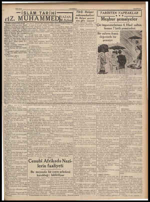  1939 SALI -— 1$5 (ANADOLU) LÂM TARİHİ rizZ. MUHAMMEİ DÜNKÜ KISMIN HÜLASASI Hicretten 2795 sene önce.. Şimdi Mekkenin...