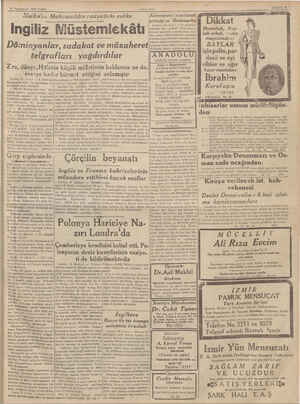    13 Teşrinievvel 1939 CUMA (ANADOLU) Malkolrr Makaonaldın radyodaki nutku Ingiliz Müstemlekâtı Döminyonlar, sadakat ve...