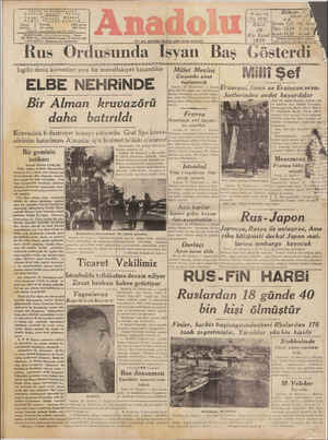 Anadolu Gazetesi December 19, 1939 kapağı