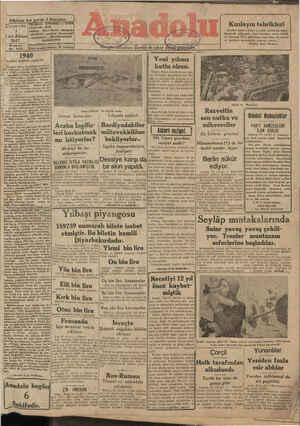 Anadolu Gazetesi January 1, 1941 kapağı