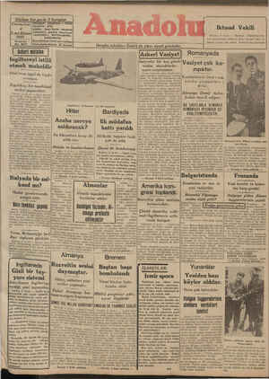 Anadolu Gazetesi January 4, 1941 kapağı