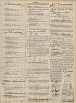    19 İkinci kânun 1941 Pazar İzmir Defterdarlığından: Batış Mühammen B, No. su İ Lira — Kr. 315 — (Göztepe M. İsmetpaşa sokak