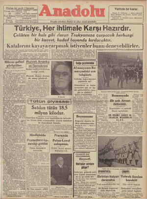 Anadolu Gazetesi January 22, 1941 kapağı