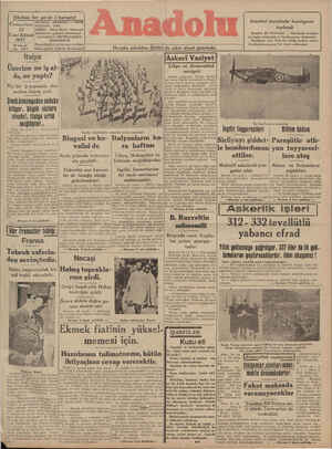 Anadolu Gazetesi January 25, 1941 kapağı