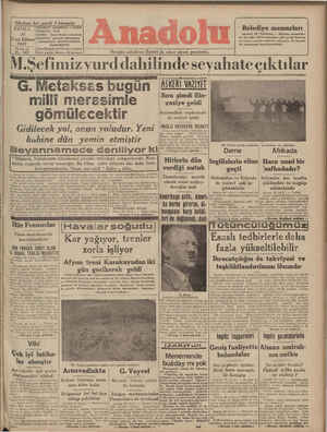 Anadolu Gazetesi January 31, 1941 kapağı