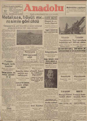 Anadolu Gazetesi February 1, 1941 kapağı