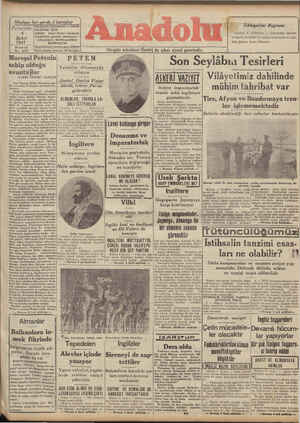 Anadolu Gazetesi February 6, 1941 kapağı