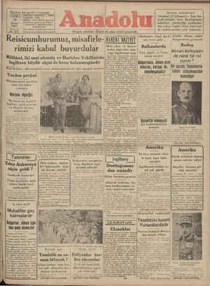 Anadolu Gazetesi 28 Şubat 1941 kapağı