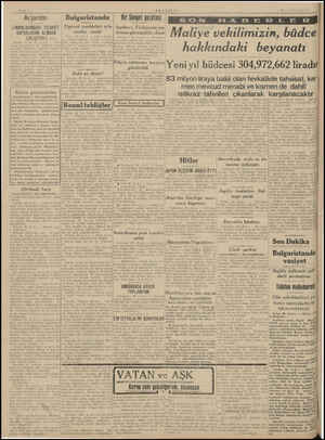  — Sahife 4 -— E (CANADOLU ) y 1 Mart 1941 Cümavlesi Arı_ar_ıtın | Bulgaristanda | Bir Sovyet yazetesi | AA AAT TTR K...