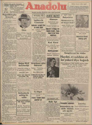 Anadolu Gazetesi 7 Mart 1941 kapağı