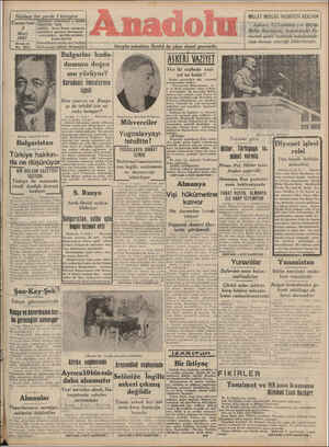 Anadolu Gazetesi 8 Mart 1941 kapağı