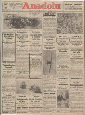 Anadolu Gazetesi 11 Mart 1941 kapağı