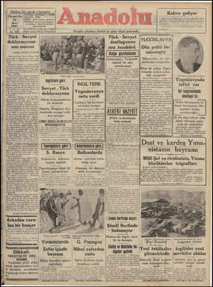 Anadolu Gazetesi 26 Mart 1941 kapağı
