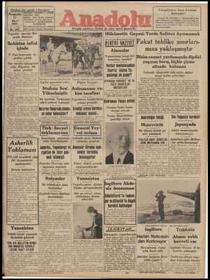 Anadolu Gazetesi 27 Mart 1941 kapağı