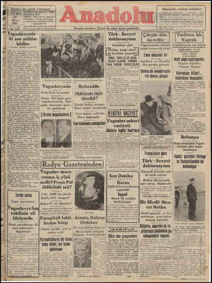 Anadolu Gazetesi 28 Mart 1941 kapağı
