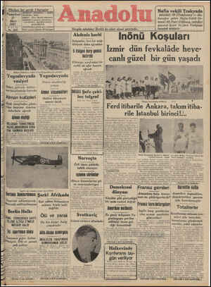 Anadolu Gazetesi 31 Mart 1941 kapağı