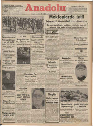 Anadolu Gazetesi 4 Nisan 1941 kapağı