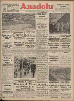 Anadolu Gazetesi 7 Nisan 1941 kapağı