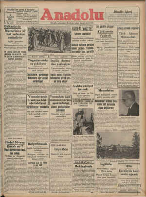 Anadolu Gazetesi 9 Nisan 1941 kapağı