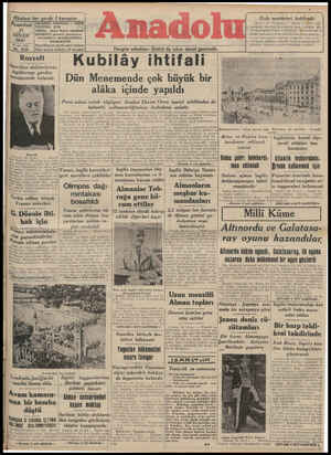 Anadolu Gazetesi 21 Nisan 1941 kapağı